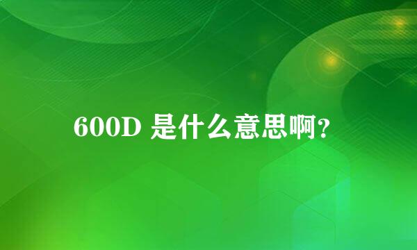 600D 是什么意思啊？