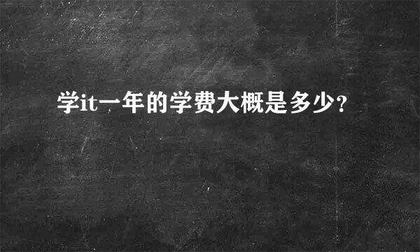 学it一年的学费大概是多少？