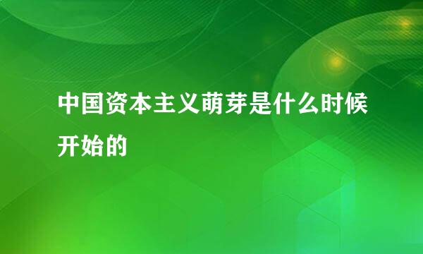 中国资本主义萌芽是什么时候开始的