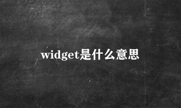 widget是什么意思