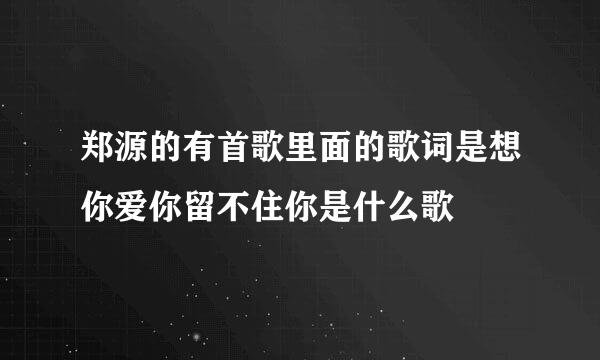 郑源的有首歌里面的歌词是想你爱你留不住你是什么歌