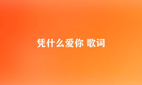 凭什么爱你 歌词