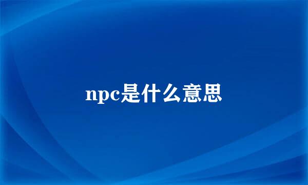 npc是什么意思