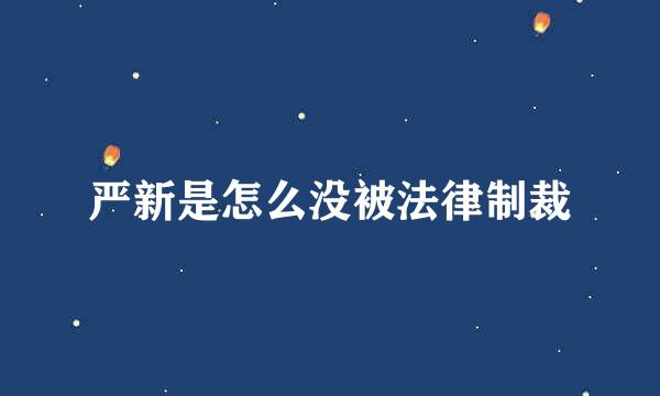 严新是怎么没被法律制裁