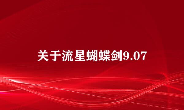 关于流星蝴蝶剑9.07