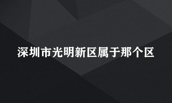 深圳市光明新区属于那个区