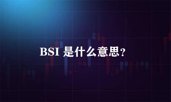 BSI 是什么意思？