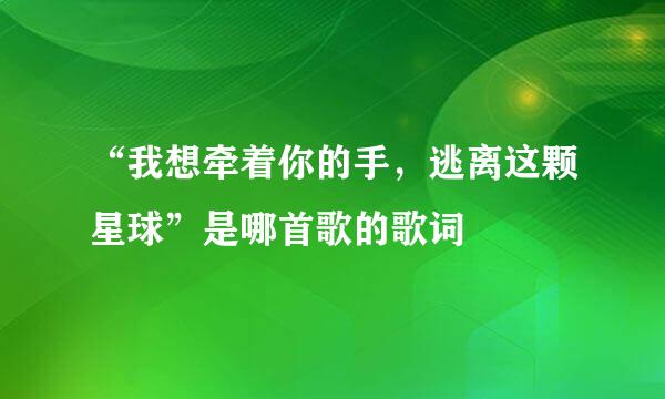 “我想牵着你的手，逃离这颗星球”是哪首歌的歌词