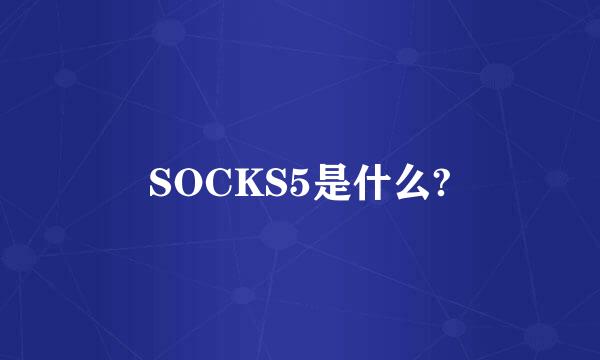 SOCKS5是什么?