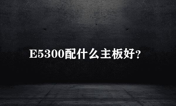 E5300配什么主板好？