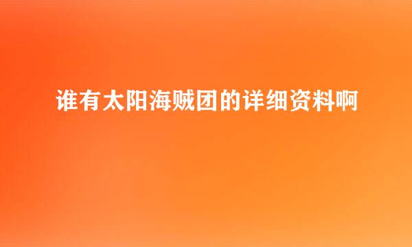 谁有太阳海贼团的详细资料啊