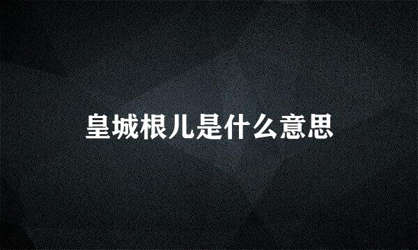 皇城根儿是什么意思