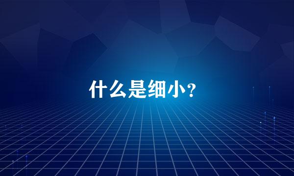 什么是细小？