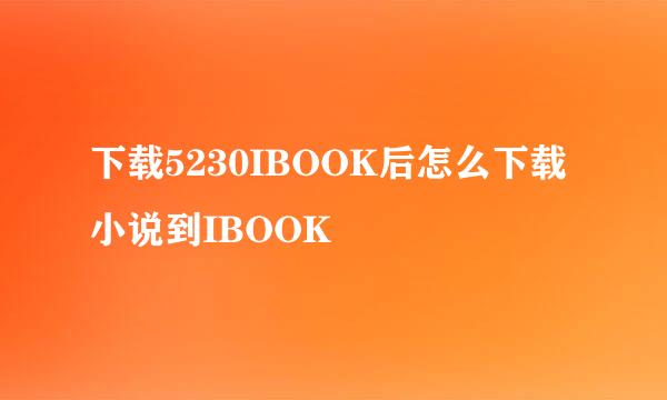 下载5230IBOOK后怎么下载小说到IBOOK