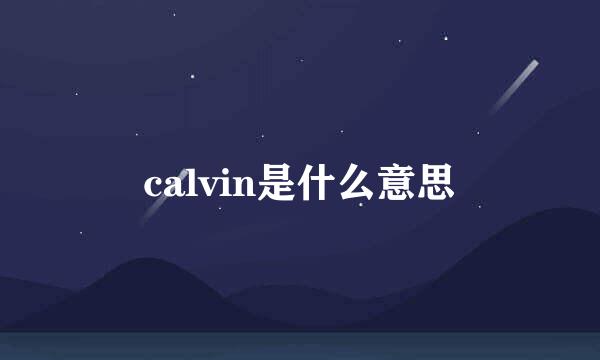 calvin是什么意思