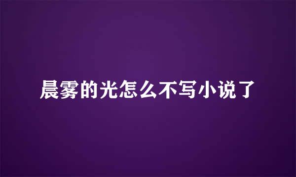 晨雾的光怎么不写小说了