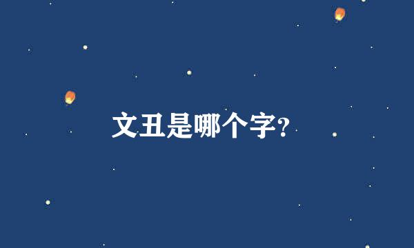 文丑是哪个字？