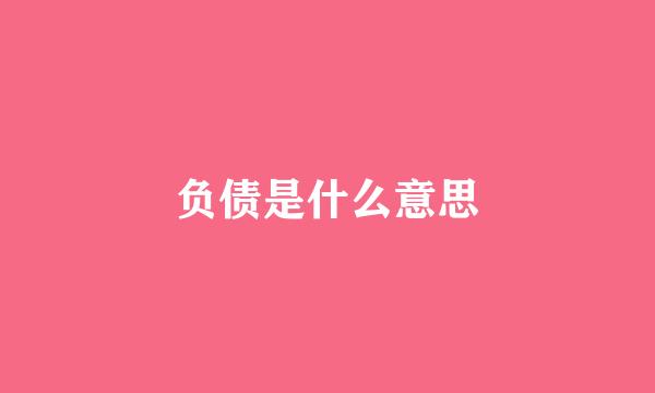 负债是什么意思