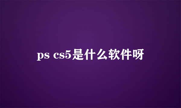 ps cs5是什么软件呀