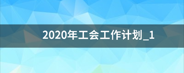 2020年工会工作计划_1