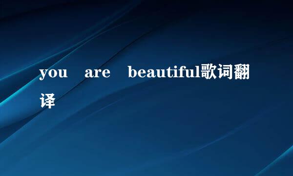 you are beautiful歌词翻译