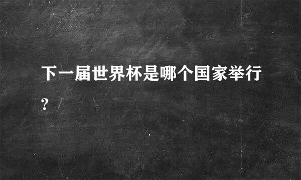 下一届世界杯是哪个国家举行？