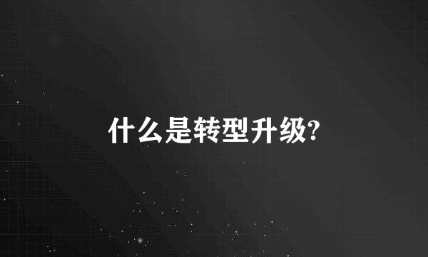 什么是转型升级?