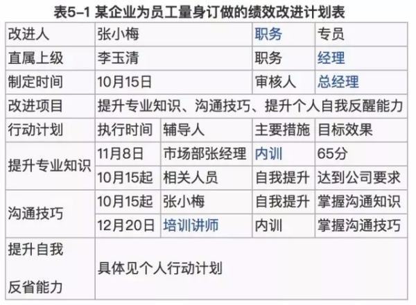 员工绩效改进计划 怎么写