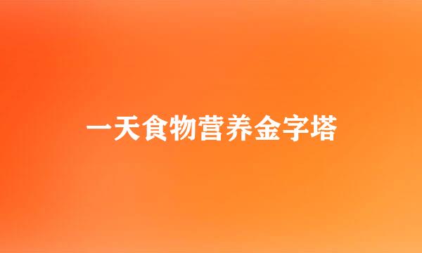 一天食物营养金字塔