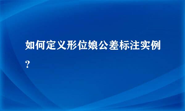 如何定义形位娘公差标注实例？