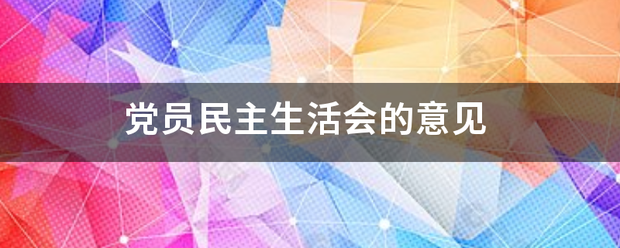 党员民主生活会的意见