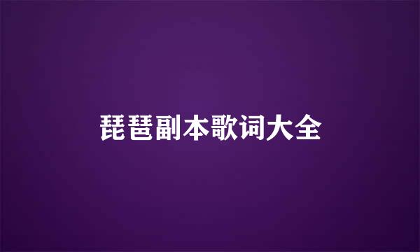 琵琶副本歌词大全