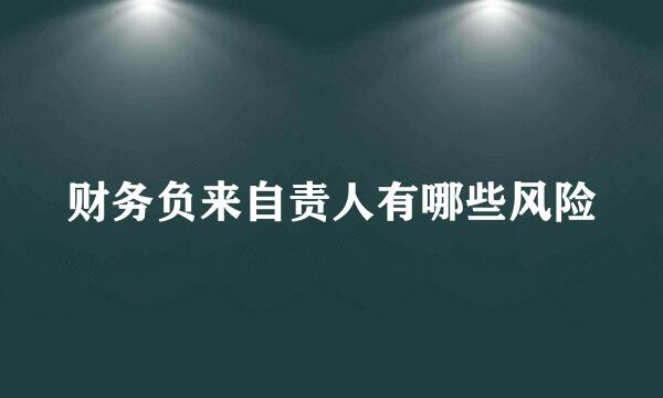 财务负来自责人有哪些风险