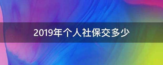 2019年个人社保交多少