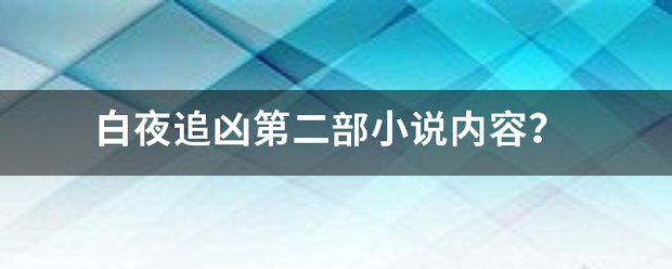 白夜追凶第二部小说内容？