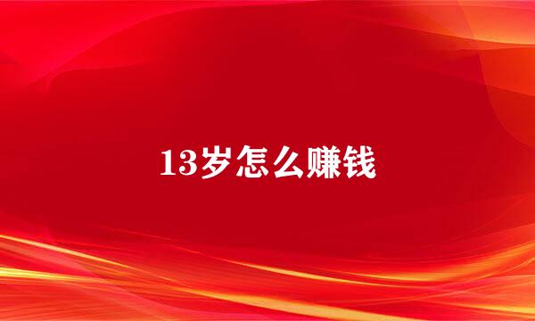 13岁怎么赚钱