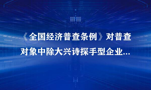 《全国经济普查条例》对普查对象中除大兴诗探手型企业以外的法人单位提出的要