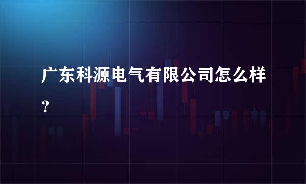 广东科源电气有限公司怎么样？