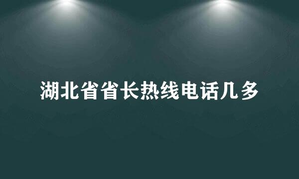 湖北省省长热线电话几多