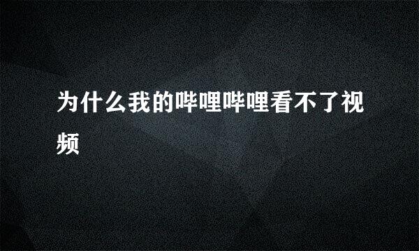 为什么我的哔哩哔哩看不了视频