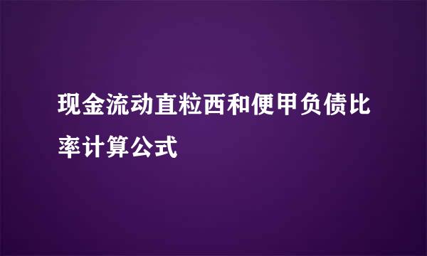 现金流动直粒西和便甲负债比率计算公式