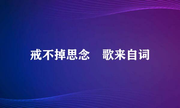 戒不掉思念 歌来自词