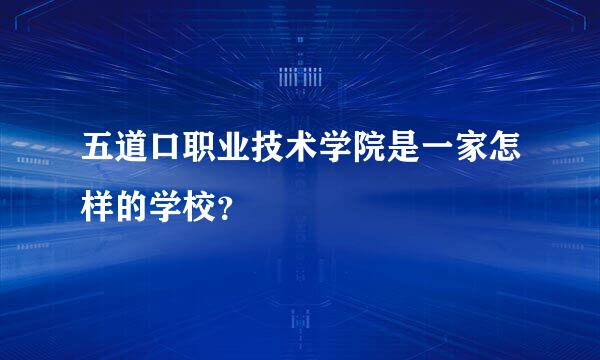 五道口职业技术学院是一家怎样的学校？