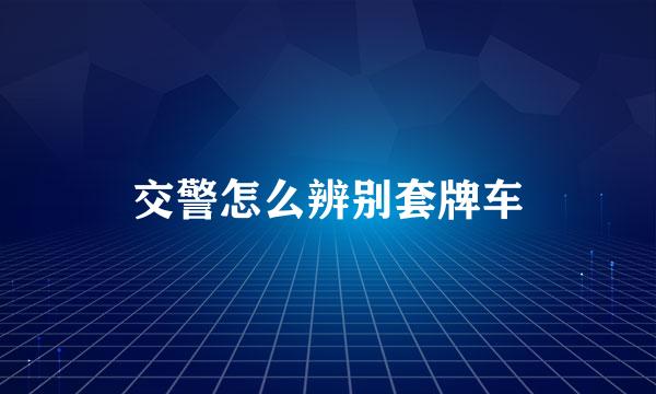 交警怎么辨别套牌车