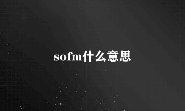 sofm什么意思