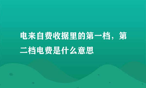 电来自费收据里的第一档，第二档电费是什么意思