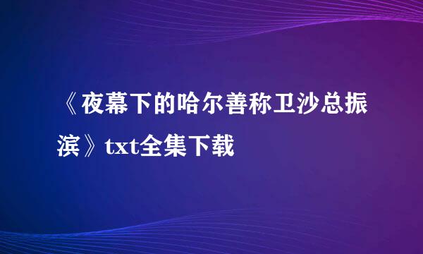 《夜幕下的哈尔善称卫沙总振滨》txt全集下载