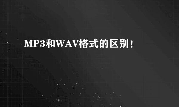 MP3和WAV格式的区别！