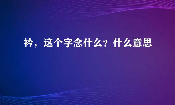 衿，这个字念什么？什么意思