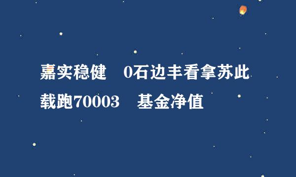 嘉实稳健 0石边丰看拿苏此载跑70003 基金净值